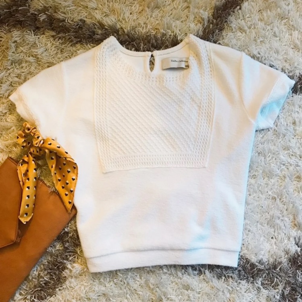 Zara White Knit Top